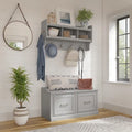 Woodland 40W Shoe Bench with Doors & Wall Coat Rack