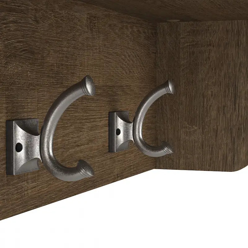 Woodland 40W Shoe Bench with Doors & Wall Coat Rack
