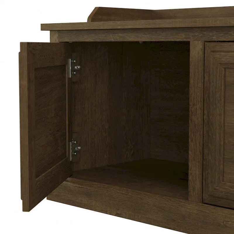 Woodland 40W Shoe Bench with Doors & Wall Coat Rack