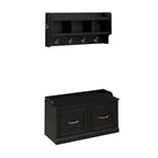 Woodland 40W Shoe Bench with Doors & Wall Coat Rack