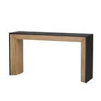 Elegant Console Table with Fireplace-Inspired Design and Wood Veneer Top