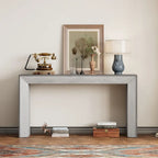 Elegant Console Table with Fireplace-Inspired Design and Wood Veneer Top
