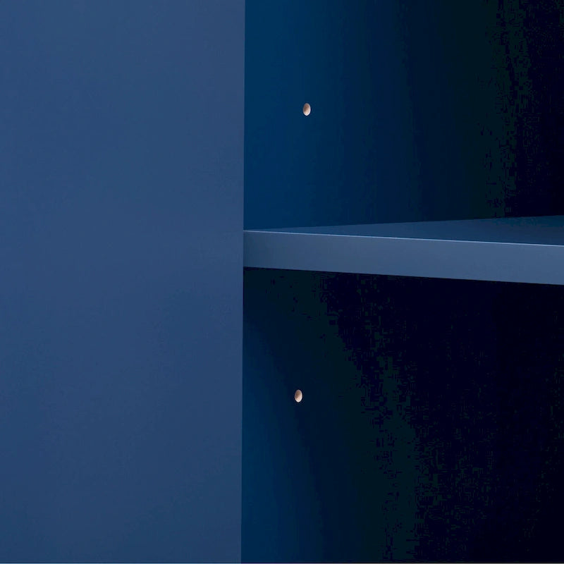 -  Set of 2 Modern Side Cabinets with Adjustable Shelves and Geometric Door Design