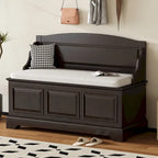 Retro Shoe Storage Bench with Safe Soft-Close Devices & Cushion
