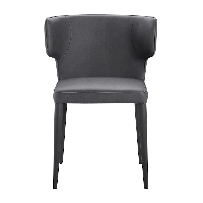 Extended Wingback Modern Leather Dining Chair