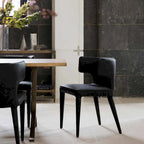 Extended Wingback Modern Leather Dining Chair