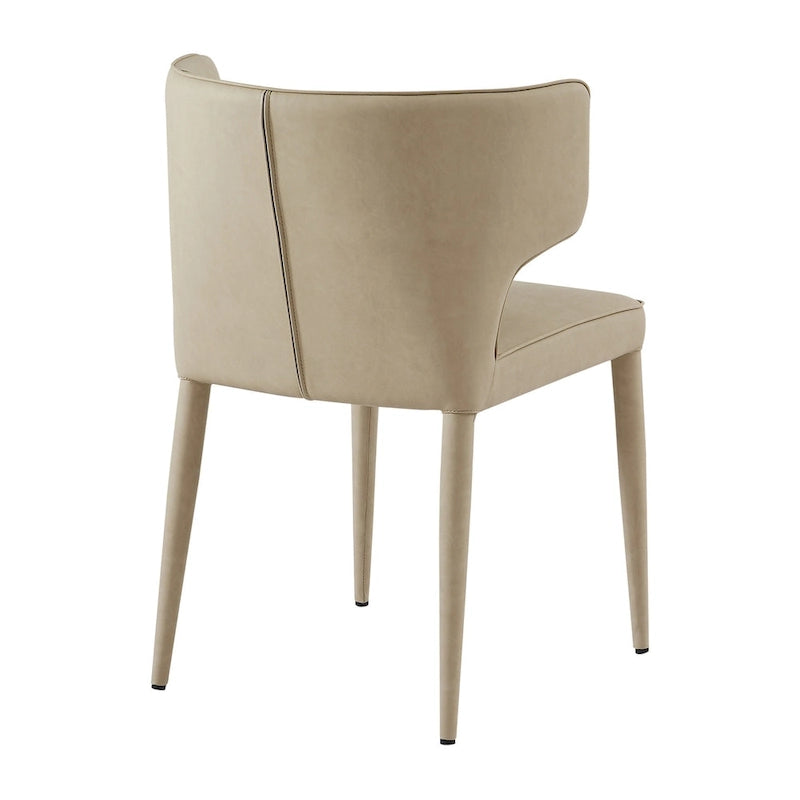 Extended Wingback Modern Leather Dining Chair