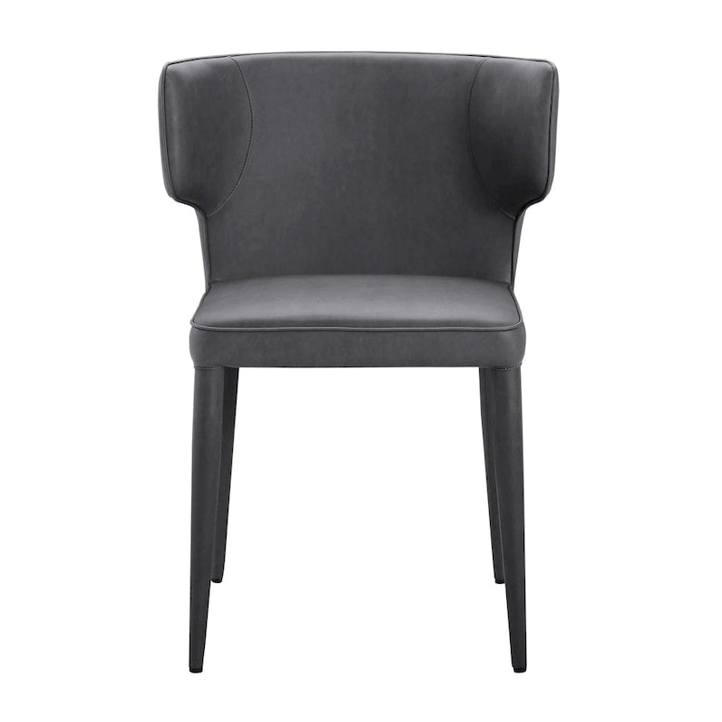 Extended Wingback Modern Leather Dining Chair