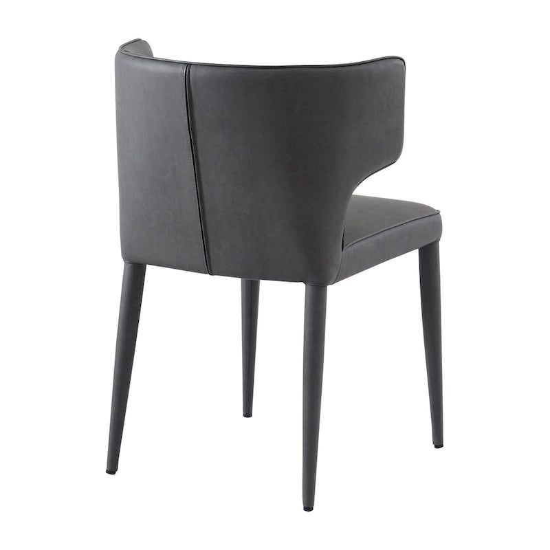 Extended Wingback Modern Leather Dining Chair