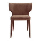 Extended Wingback Modern Leather Dining Chair