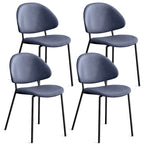 Set of 4 Upholstered PU Leather Dining Chairs Mid-Century Modern Dining Chairs with Curved Backrest for Dining Room Kitchen