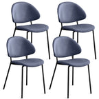 Set of 4 Upholstered PU Leather Dining Chairs Mid-Century Modern Dining Chairs with Curved Backrest for Dining Room Kitchen