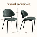 Set of 4 Upholstered PU Leather Dining Chairs Mid-Century Modern Dining Chairs with Curved Backrest for Dining Room Kitchen