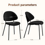 Set of 4 Upholstered PU Leather Dining Chairs Mid-Century Modern Dining Chairs with Curved Backrest for Dining Room Kitchen