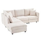 L-Shaped Modular Sectional Sofa, Upholstered Deep Seat Cloud Couch