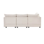 L-Shaped Modular Sectional Sofa, Upholstered Deep Seat Cloud Couch