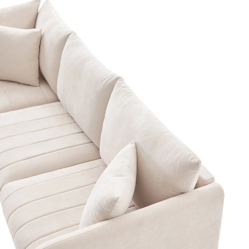 L-Shaped Modular Sectional Sofa, Upholstered Deep Seat Cloud Couch