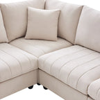 L-Shaped Modular Sectional Sofa, Upholstered Deep Seat Cloud Couch