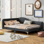 Modern Upholstered Daybed with Armrest and Headrest