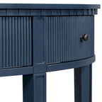 51.1 Modern Curved Console Table with Vertical Stripe Drawer Fronts for Entryway, Hallway, Living Room