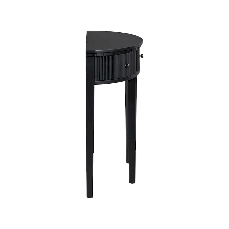 51.1 Modern Curved Console Table with Vertical Stripe Drawer Fronts for Entryway, Hallway, Living Room
