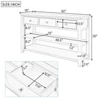 Console Table with 2-open Shelves - 16.00 x 50.00 x 30.00