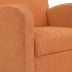 Chair & Ottoman Herringbone Orange with Medium Espresso Legs
