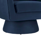 Astral Performance Velvet Fabric and Wood Swivel Chair