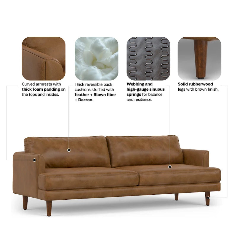 WYNDENHALL Chloris 90 inch Wide Mid-Century Modern Sofa