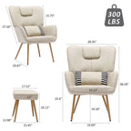Hausfame Faux Leather Wingback Chairs with Ottoman Accent Chairs Living Room Chairs