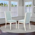  Lancy Parson Chairs - Linen Fabric Padded Dining Chairs, Set of 2, (Finish Options)
