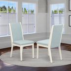  Lancy Parson Chairs - Linen Fabric Padded Dining Chairs, Set of 2, (Finish Options)