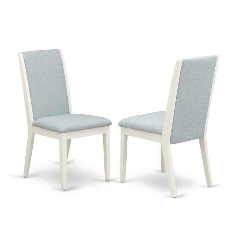 Lancy Parson Chairs - Linen Fabric Padded Dining Chairs, Set of 2, (Finish Options)