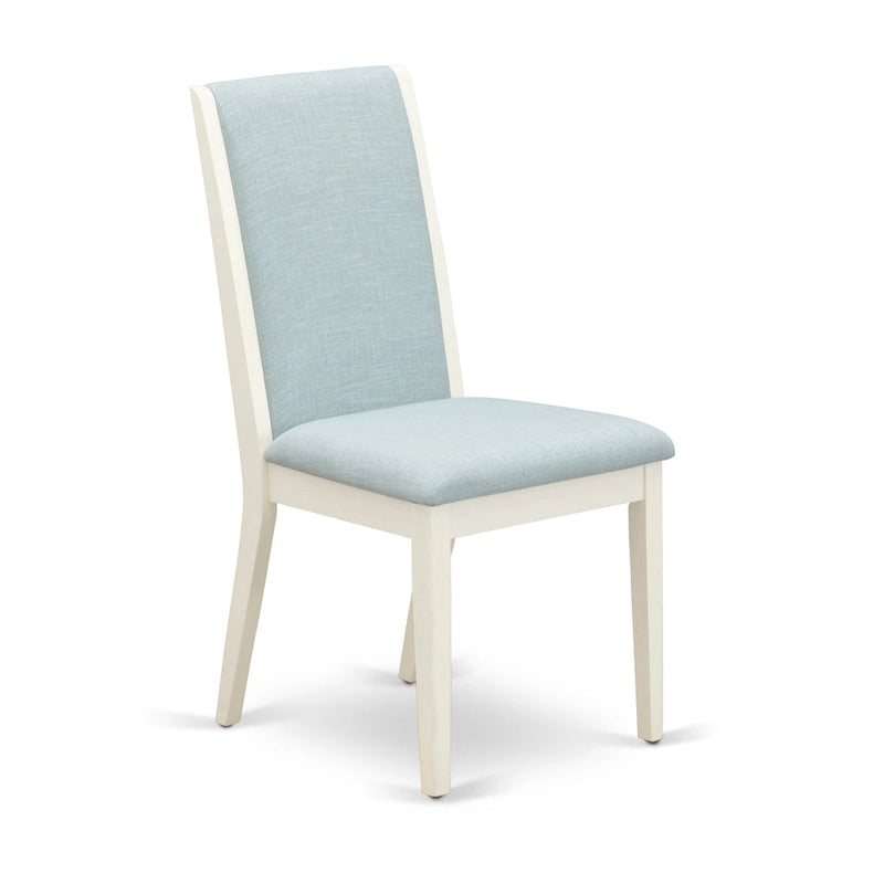 Lancy Parson Chairs - Linen Fabric Padded Dining Chairs, Set of 2, (Finish Options)