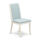 Lancy Parson Chairs - Linen Fabric Padded Dining Chairs, Set of 2, (Finish Options)