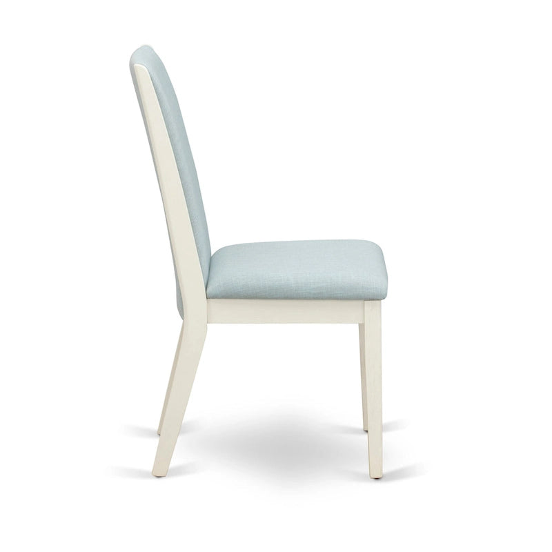 Lancy Parson Chairs - Linen Fabric Padded Dining Chairs, Set of 2, (Finish Options)