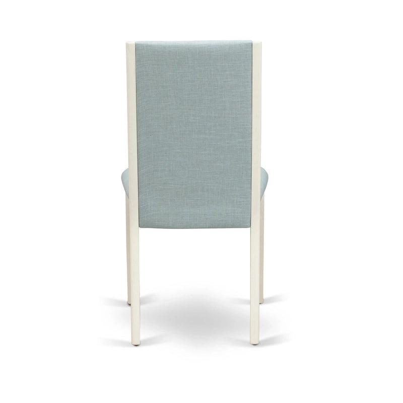 Lancy Parson Chairs - Linen Fabric Padded Dining Chairs, Set of 2, (Finish Options)