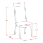 Lancy Parson Chairs - Linen Fabric Padded Dining Chairs, Set of 2, (Finish Options)