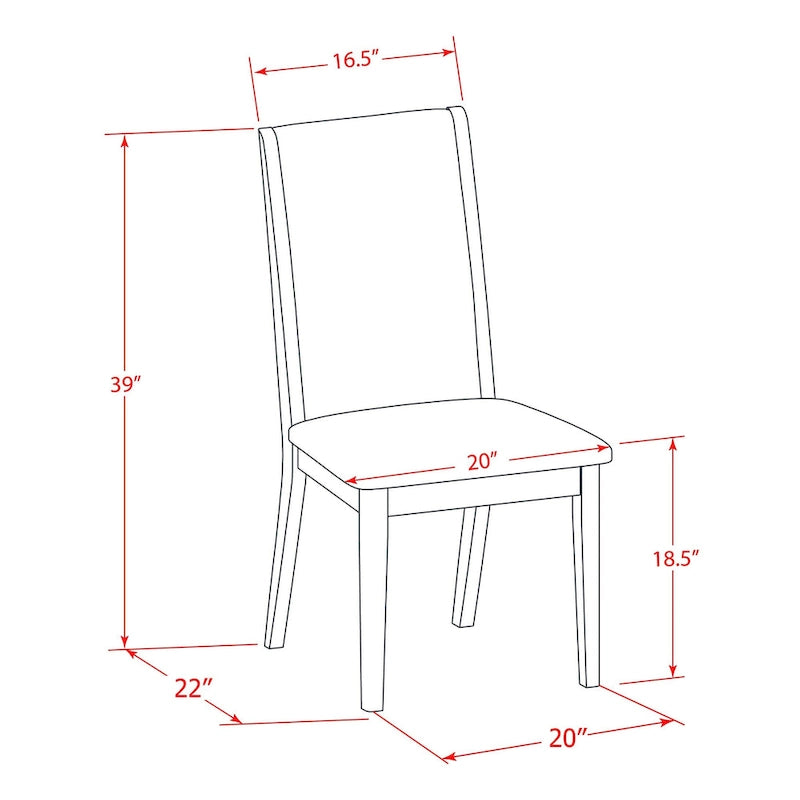 Lancy Parson Chairs - Linen Fabric Padded Dining Chairs, Set of 2, (Finish Options)