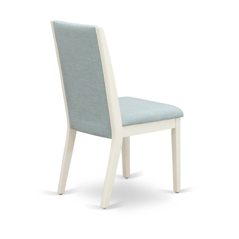 Lancy Parson Chairs - Linen Fabric Padded Dining Chairs, Set of 2, (Finish Options)