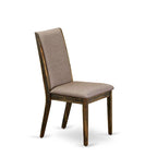 Lancy Parson Chairs - Linen Fabric Padded Dining Chairs, Set of 2, (Finish Options)