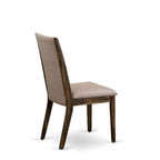 Lancy Parson Chairs - Linen Fabric Padded Dining Chairs, Set of 2, (Finish Options)