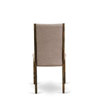 Lancy Parson Chairs - Linen Fabric Padded Dining Chairs, Set of 2, (Finish Options)