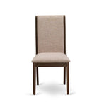 Lancy Parson Chairs - Linen Fabric Padded Dining Chairs, Set of 2, (Finish Options)