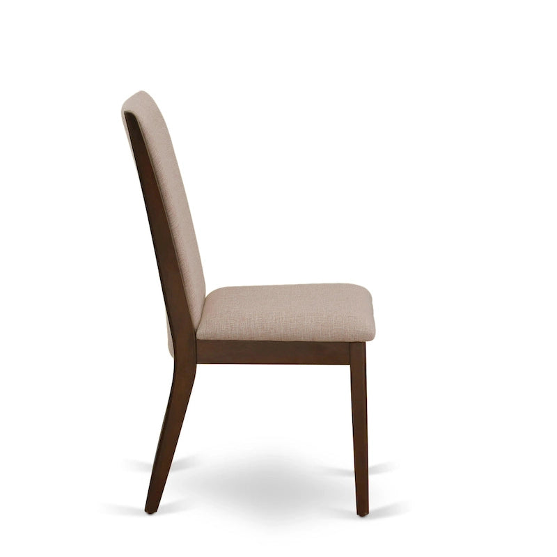 Lancy Parson Chairs - Linen Fabric Padded Dining Chairs, Set of 2, (Finish Options)