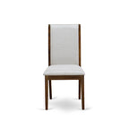 Lancy Parson Chairs - Linen Fabric Padded Dining Chairs, Set of 2, (Finish Options)