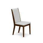 Lancy Parson Chairs - Linen Fabric Padded Dining Chairs, Set of 2, (Finish Options)