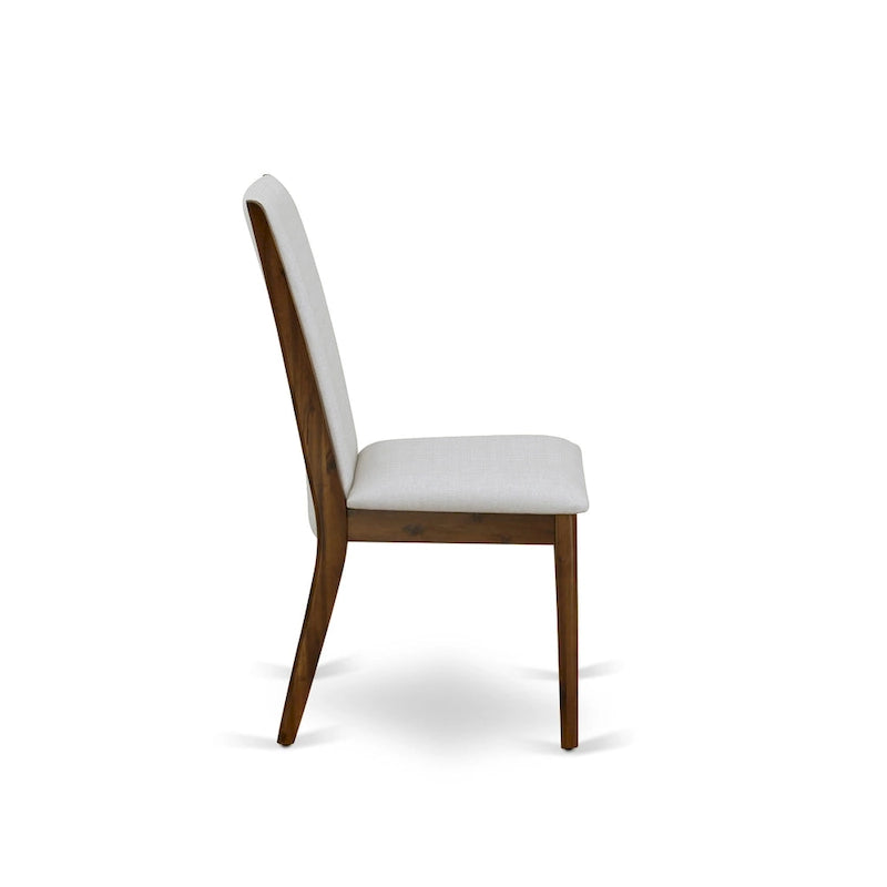 Lancy Parson Chairs - Linen Fabric Padded Dining Chairs, Set of 2, (Finish Options)