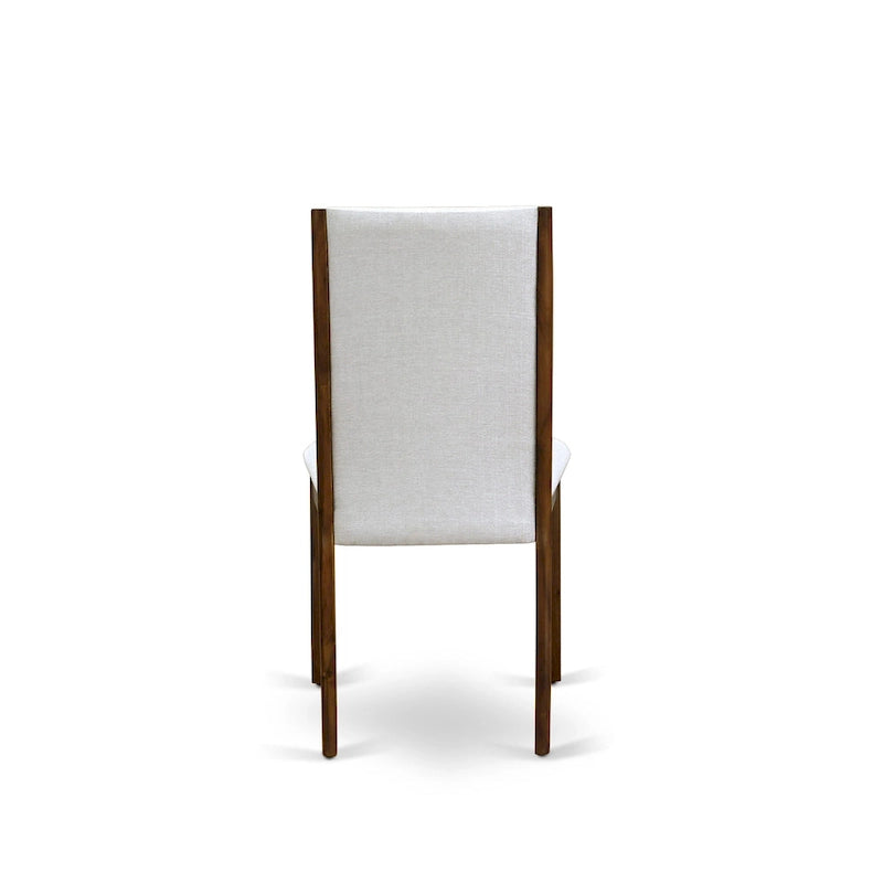 Lancy Parson Chairs - Linen Fabric Padded Dining Chairs, Set of 2, (Finish Options)