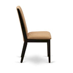 Lancy Parson Chairs - Linen Fabric Padded Dining Chairs, Set of 2, (Finish Options)